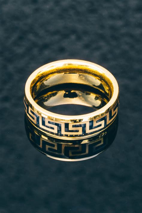 versace gold mens necklace|Versace men's wedding rings.